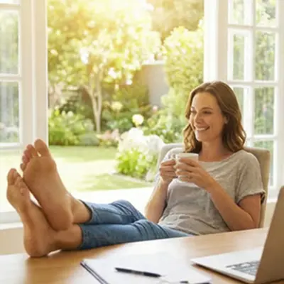 Person drinking coffee